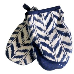 Tommy Bahama Neoprene Mini Oven Mitt Navy White Stripe Beach House Set of 2